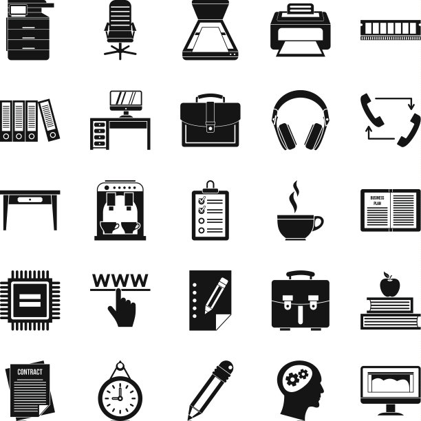 咖啡馆图标设置简单的风格图片下载