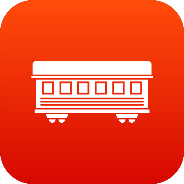 客运列车车厢图标数字红色图片下载