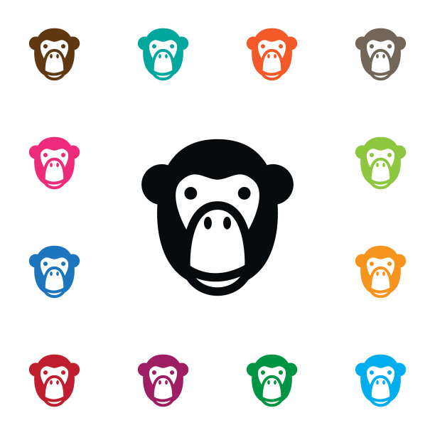 孤立猿图标猴元素可以图片下载