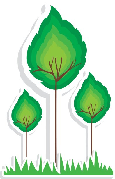 树和草的图标形象图片下载
