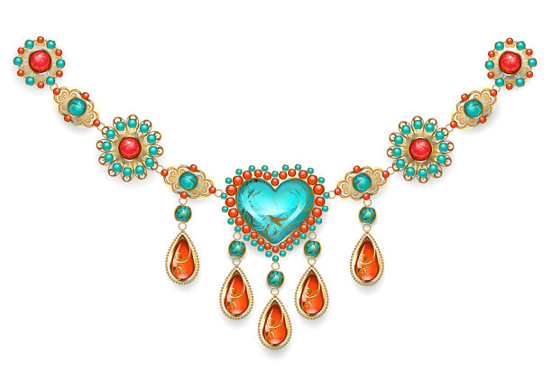 绿松石心形项链图片下载