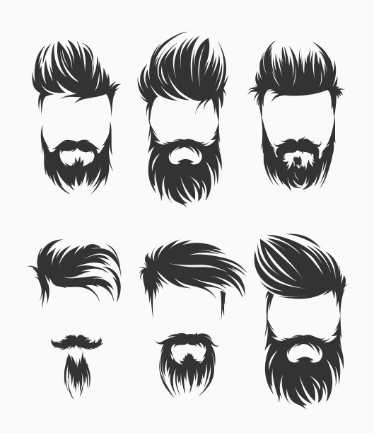 一套留胡子的男人发型图片下载
