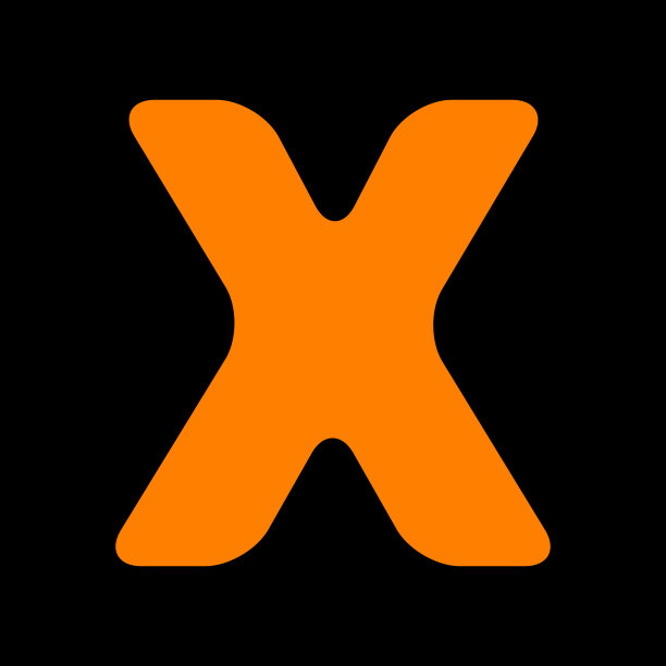 字母X标志设计模板元素橙色图标图片下载