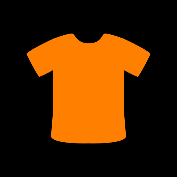 t恤标志橙色图标上黑色背景老图片下载