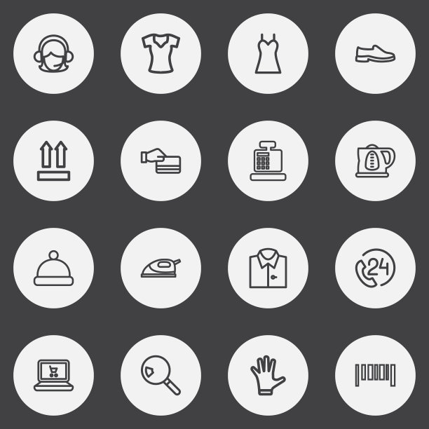 一组16可编辑的业务大纲图标图片下载