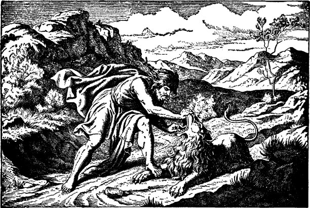 参孙赤手空拳地撕碎了一头狮子图片下载