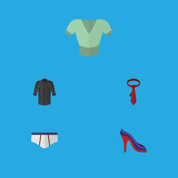 扁平图标衣服套装制服内衣图片下载