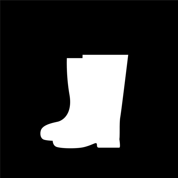 白色剪影的园丁高胶靴图片下载