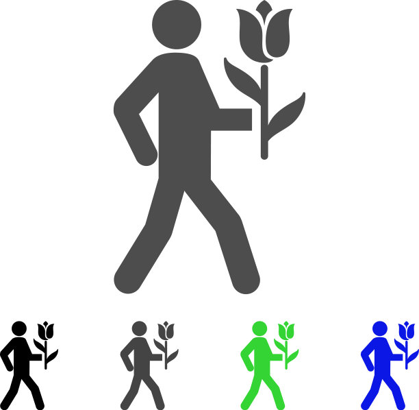 情人与花平面图标图片下载