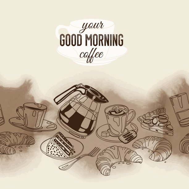 咖啡和糖果的无缝住宿图片下载