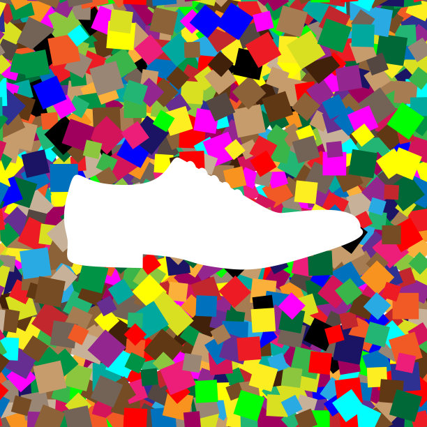 男士鞋上的标志是彩色的白色图标图片下载