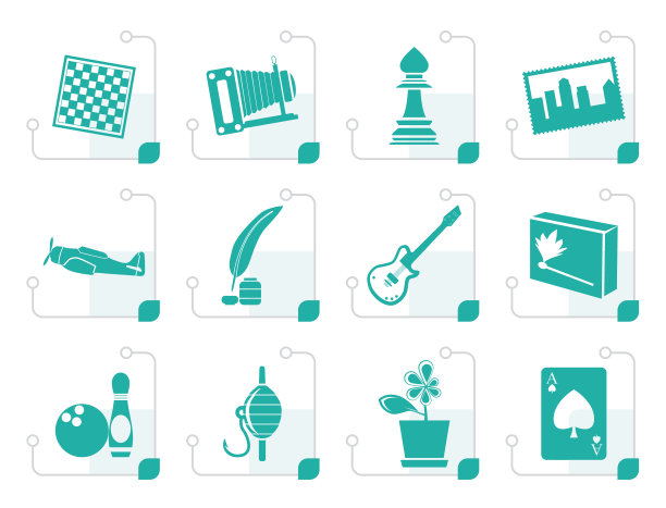 程式化的爱好休闲和假日图标图片下载