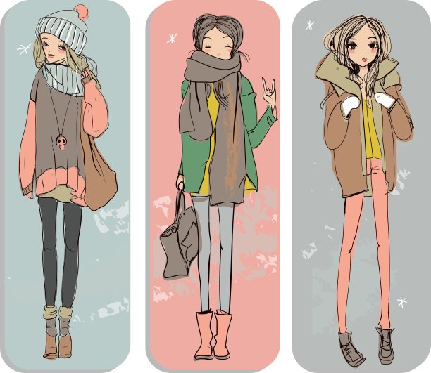 可爱的卡通女孩图片下载