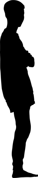 黑色剪影的人站在白色的人图片下载