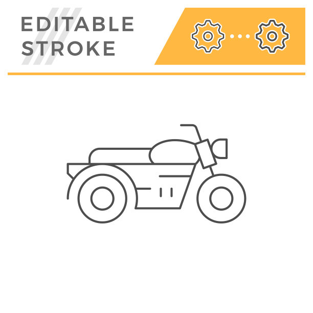 经典摩托车线条图标图片下载