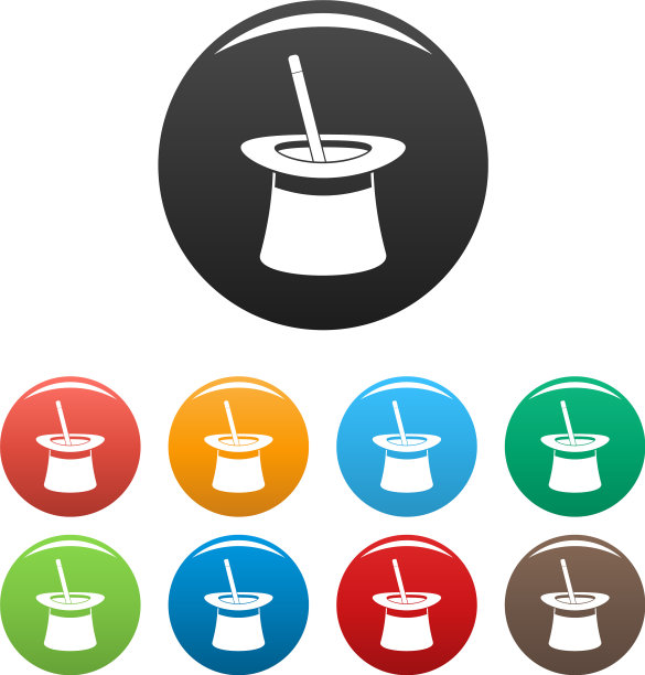 魔杖在帽子图标设置颜色图片下载