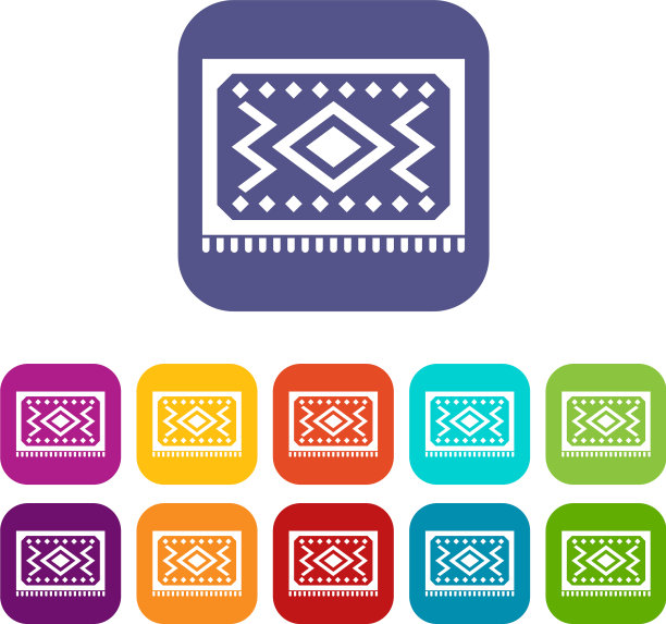 土耳其地毯图标设置平图片下载