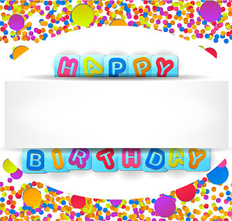 生日背景与彩色气球图片下载