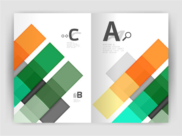 彩色现代条纹商业传单图片下载