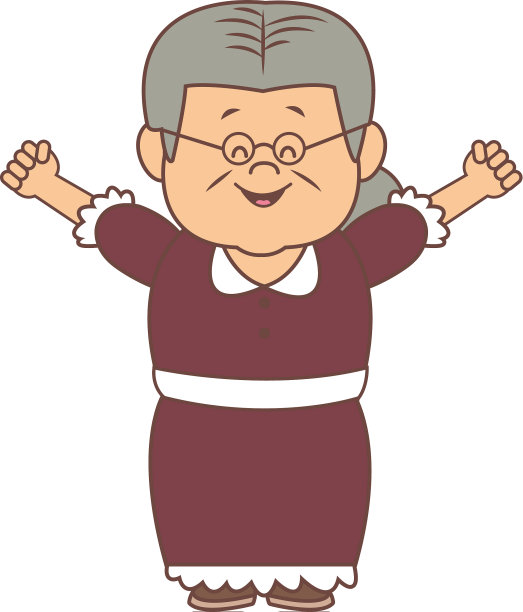 可爱的老奶奶画像，老奶奶高兴极了图片下载
