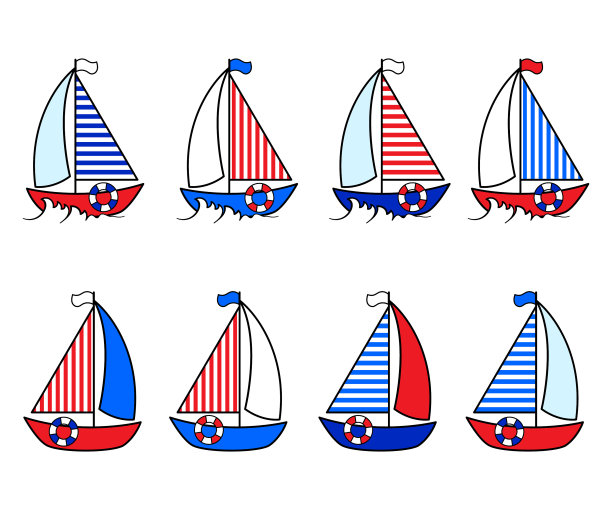 设定帆船卡通风格图片下载