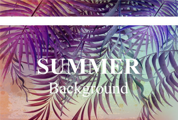 夏日旅游卡片上的棕榈树图片下载