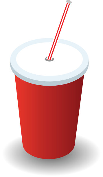 等距红色塑料玻璃盖和吸管图片下载