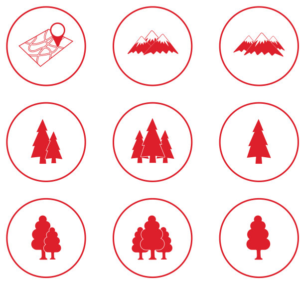 森林和山脉的图标图片下载