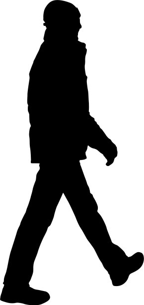 在白色背景上行走的人们的剪影图片下载