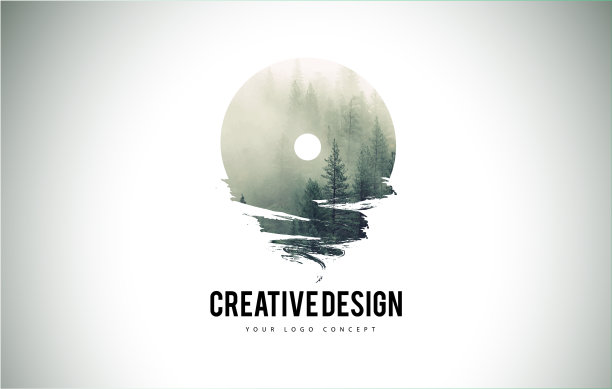 字母O刷森林雾纹理森林图片下载