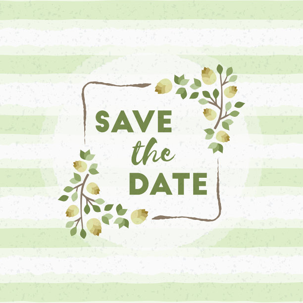 保存约会婚礼请柬的花卉元素图片下载