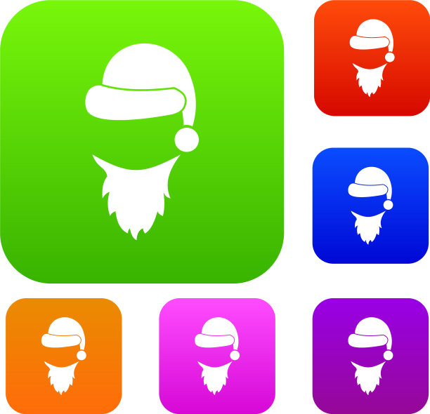 有圣诞老人绒球和胡须的帽子图片下载