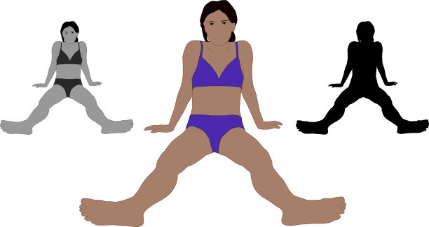 一个现实的平色女人坐在图片下载