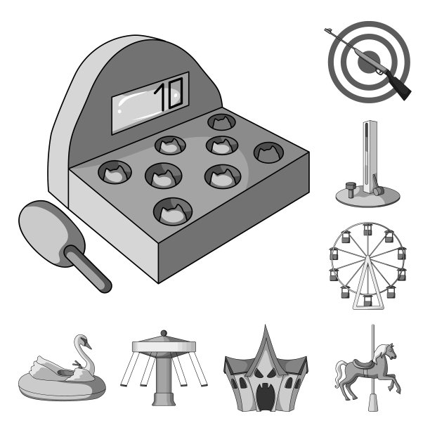 游乐园单色图标集图片下载