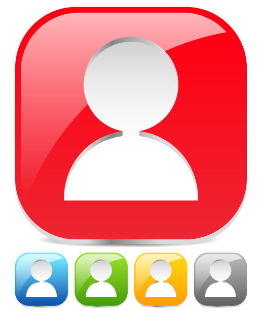 字符用户图标与各种颜色包括图片下载