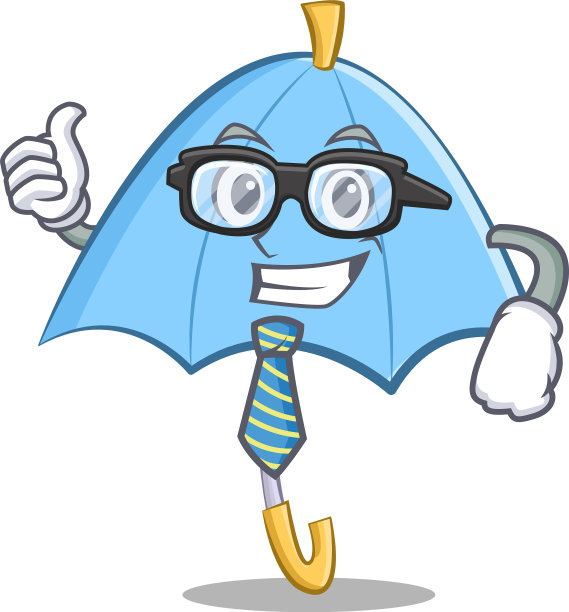 商人蓝伞人物卡通图片下载