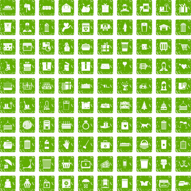 100盒图标设置垃圾绿色图片下载