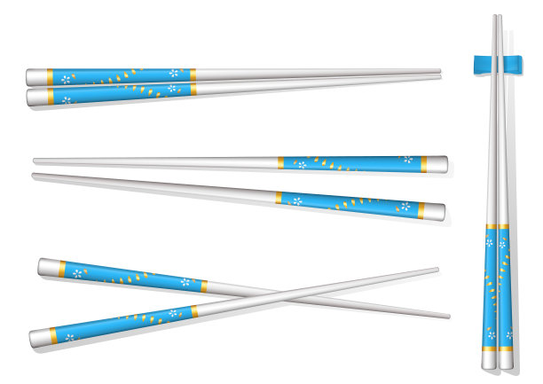 筷子套装配件为寿司孤立上图片下载