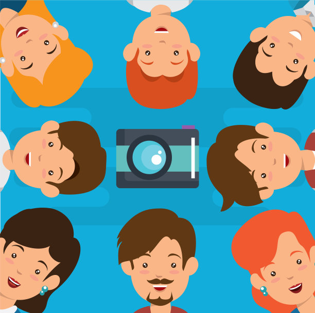 一群人与社会媒体营销图标图片下载