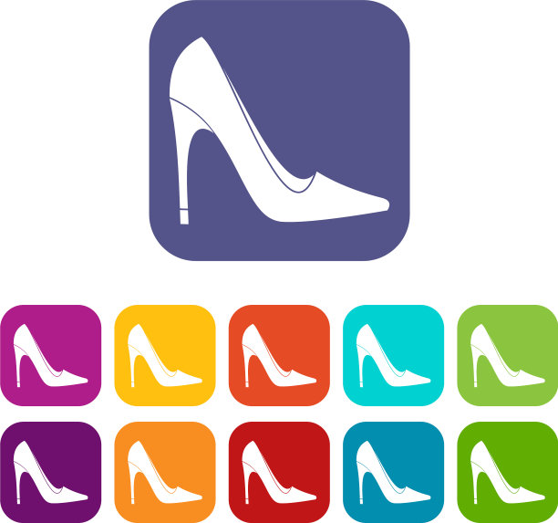 高跟鞋图标设置平图片下载