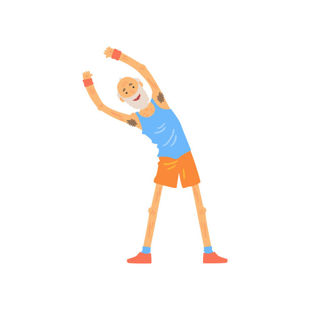 活跃的老人在体操前伸展图片下载