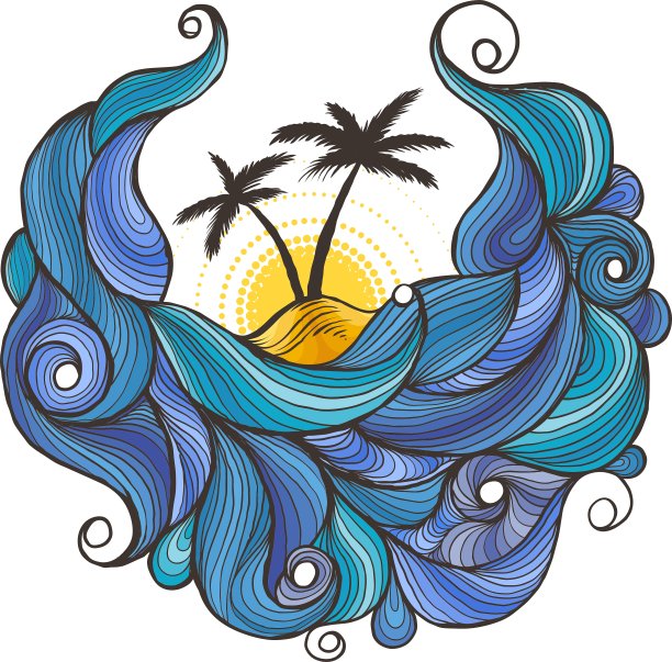 墨笔画挥洒手掌图片下载