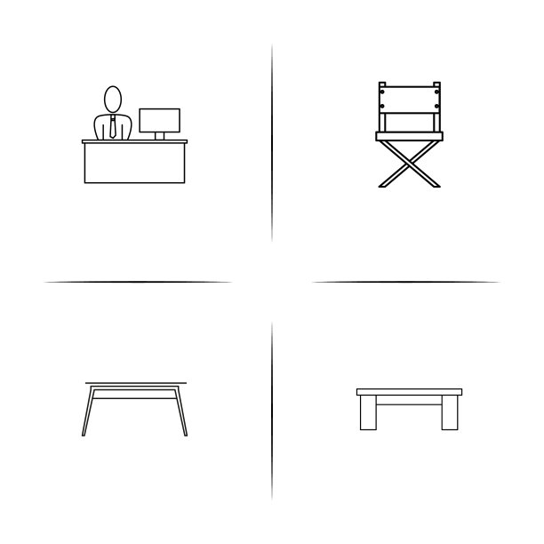 家具简单的线性图标设置概述图标图片下载