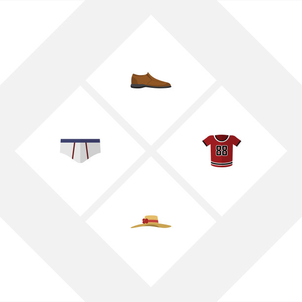 扁平图标服装套优雅的头饰男图片下载