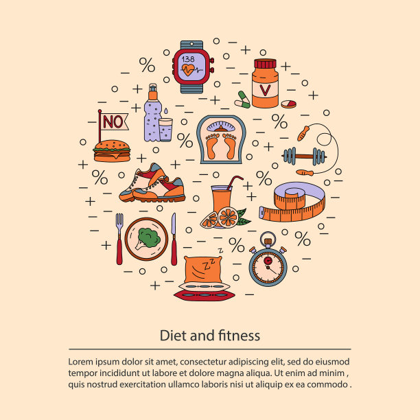 横幅或传单模板减肥饮食卡图片下载