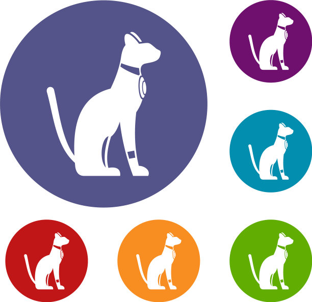 埃及猫图标套装图片下载