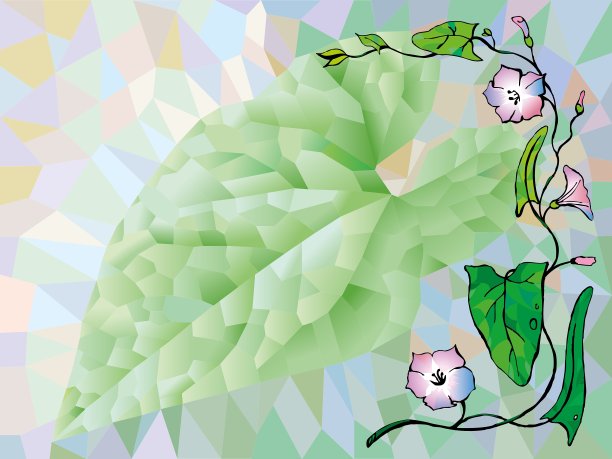 多边形背景的绿色和紫色的色调图片下载