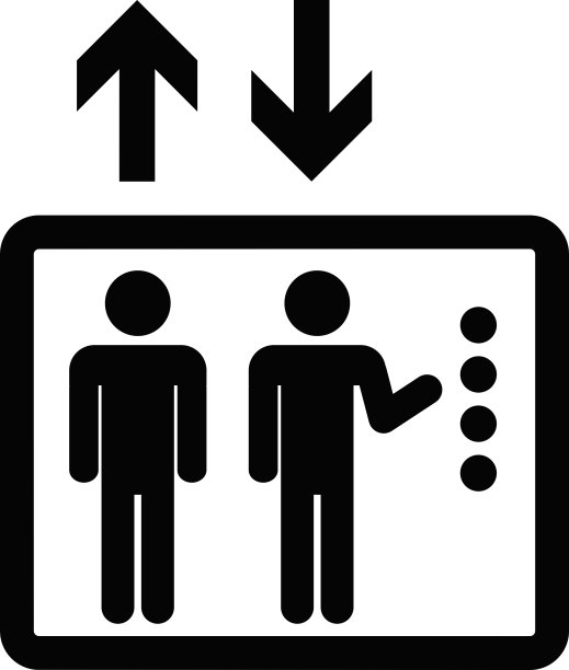 电梯标志黑色图标图片下载