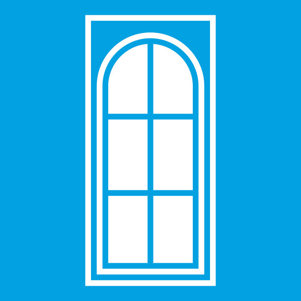 木门与玻璃图标白色图片下载