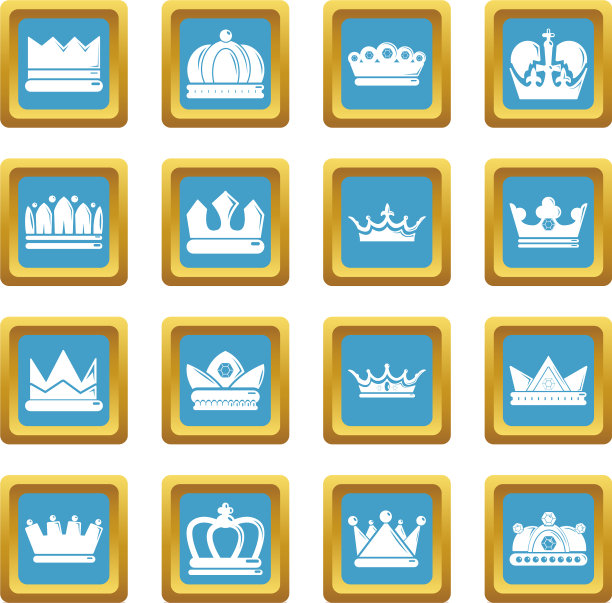 皇冠黄金图标设置蓝宝石广场图片下载